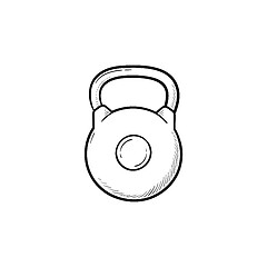 Image showing Kettlebell hand drawn outline doodle icon.