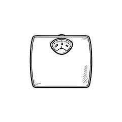 Image showing Weight scale hand drawn outline doodle icon.