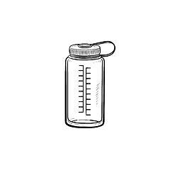 Image showing Sports water bottle hand drawn outline doodle icon.