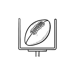 Image showing American football goal hand drawn outline doodle icon.