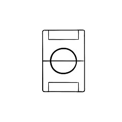 Image showing Football field hand drawn outline doodle icon.