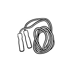 Image showing Jumping rope hand drawn outline doodle icon.