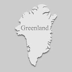 Image showing map of Greenland in a light tone