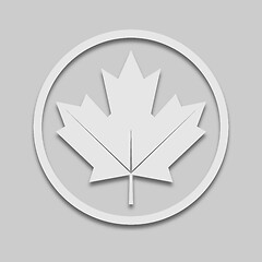 Image showing maple leaf in a circle in light tone
