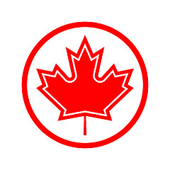 Image showing maple leaf in a red circle