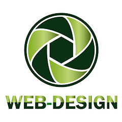 Image showing logo for photos in green style