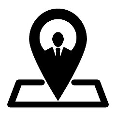 Image showing Map pointer icon in black