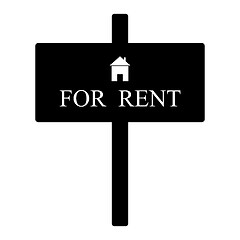 Image showing Rent board in black lettering style