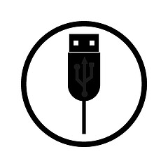 Image showing black yusb port connector in a circle