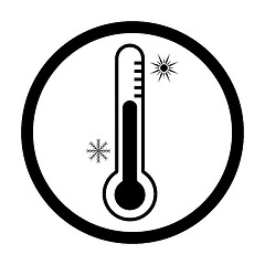 Image showing measuring air thermometer icon in black tone