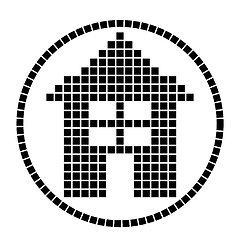 Image showing pixel house in a circle