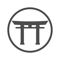 Image showing Torii gate icon in gray style