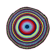 Image showing knitted round rug