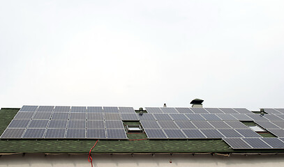 Image showing solar panels on the roof of the house