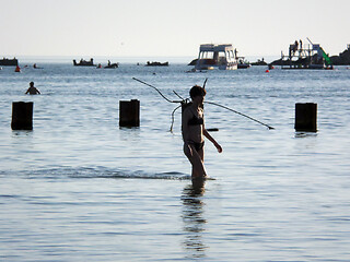 Image showing Girl in the sea.