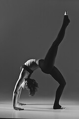 Image showing Girl dancer warming up