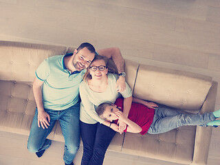 Image showing family with little boy enjoys in the modern living room