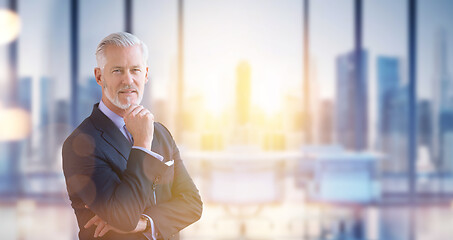 Image showing Senior businessman in his office