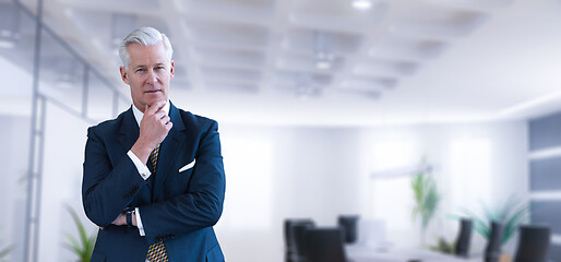 Image showing Senior businessman in his office