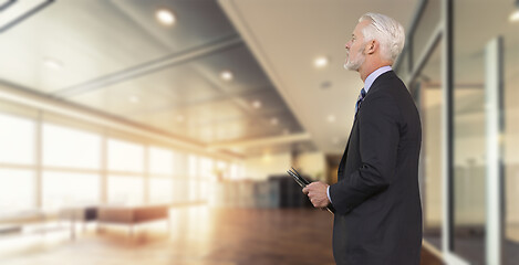 Image showing Senior businessman in his office