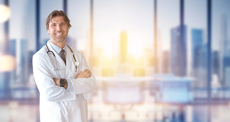 Image showing Doctor of medicine on blurred office background