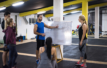 Image showing athletes getting instructions from trainer