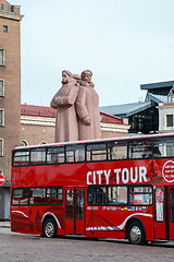 Image showing Tourist bus in downtown Riga.