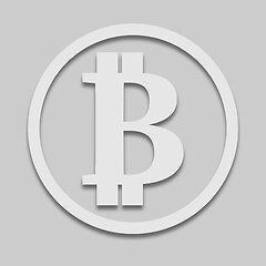 Image showing Bitcoin sign vector in light tone