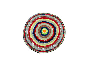 Image showing knitted round rug