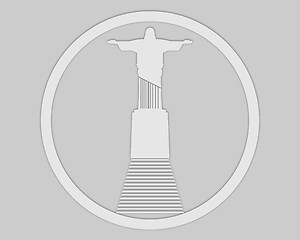 Image showing A statue of Christ the Redeemer in a circle