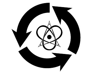 Image showing peaceful atom sign in black
