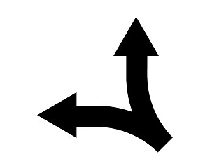 Image showing two arrows show the direction