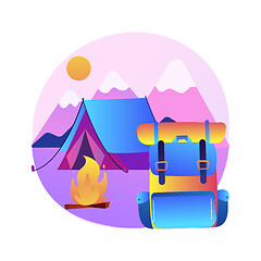 Image showing Summer camp abstract concept vector illustration.