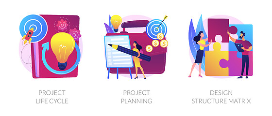 Image showing Project life cycle abstract concept vector illustrations.