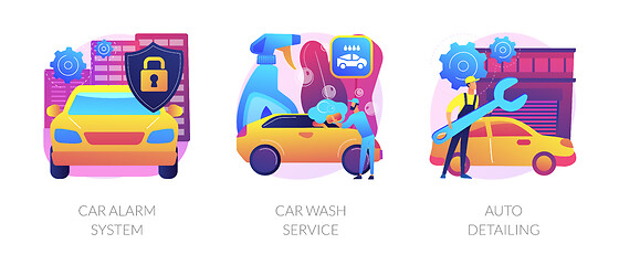 Image showing Automobile care service abstract concept vector illustrations.