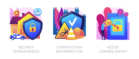 Image showing Construction security services abstract concept vector illustrations.