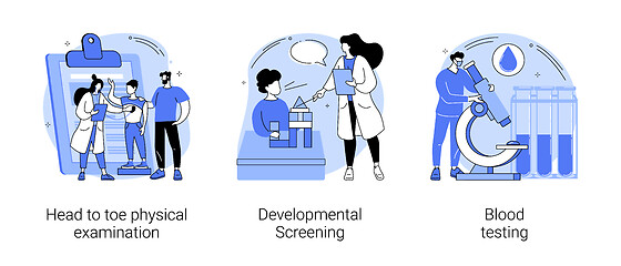 Image showing Pediatric check up abstract concept vector illustrations.