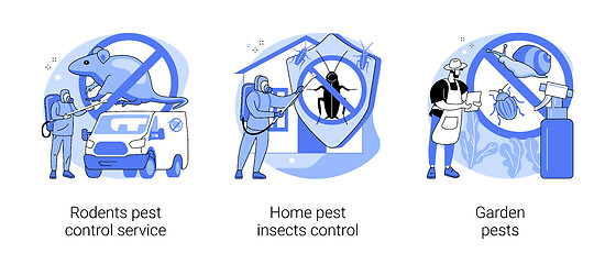 Image showing House and garden protection abstract concept vector illustrations.