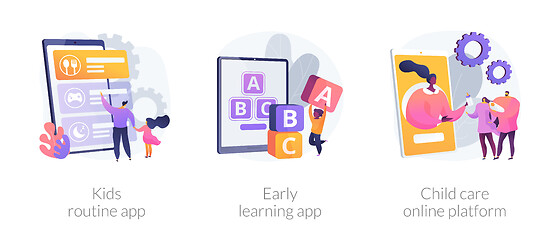 Image showing Online childcare service abstract concept vector illustrations.