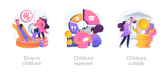 Image showing Daycare service abstract concept vector illustrations.