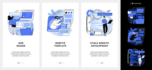 Image showing Website building service mobile app UI kit.
