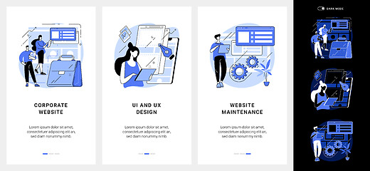Image showing Corporate website mobile app UI kit.