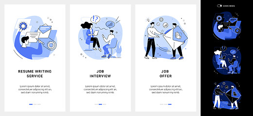 Image showing Employment process mobile app UI kit.