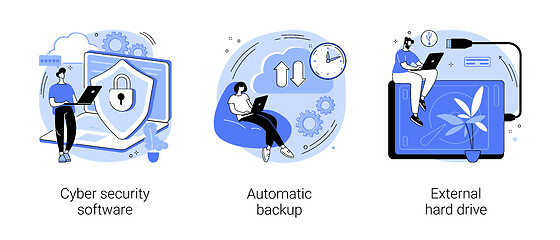 Image showing Data protection and recovery abstract concept vector illustrations.