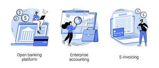 Image showing IT accounting system abstract concept vector illustrations.