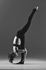 Image showing Girl dancer warming up