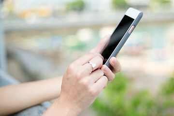 Image showing Woman using smart phone