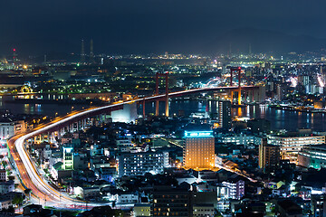 Image showing Fukuoka city at night