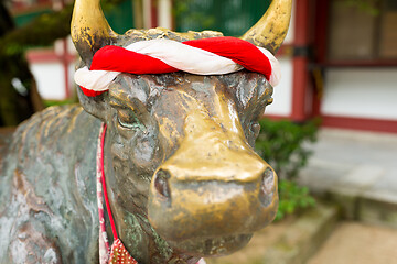 Image showing Ox statue in Dazaifu Tenmangu Shrine