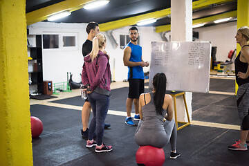 Image showing athletes getting instructions from trainer